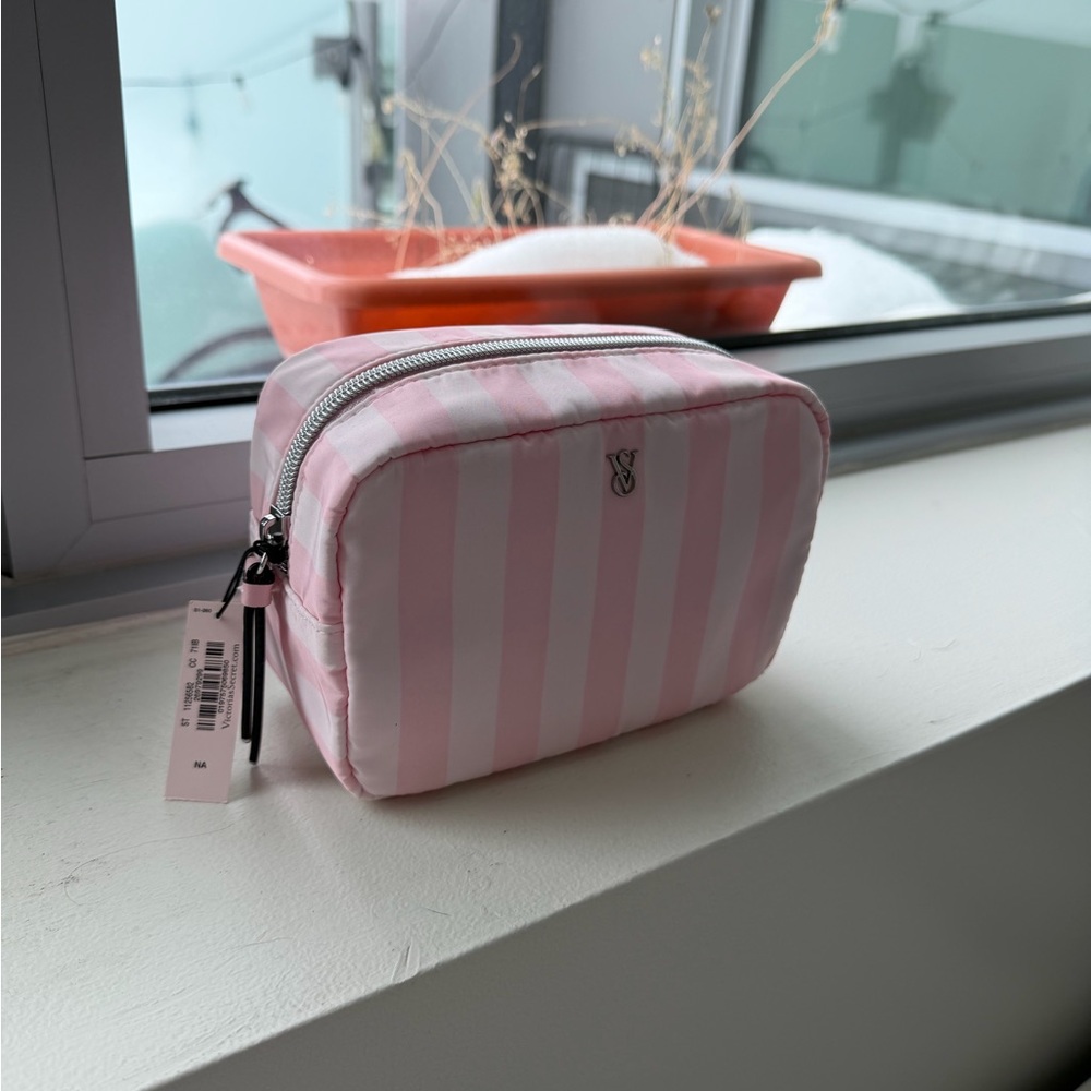 Victoria Secret Pink Striped Cosmetic Bag
